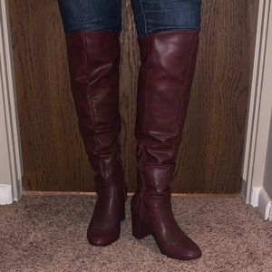 Maroon/Burgundy long boots